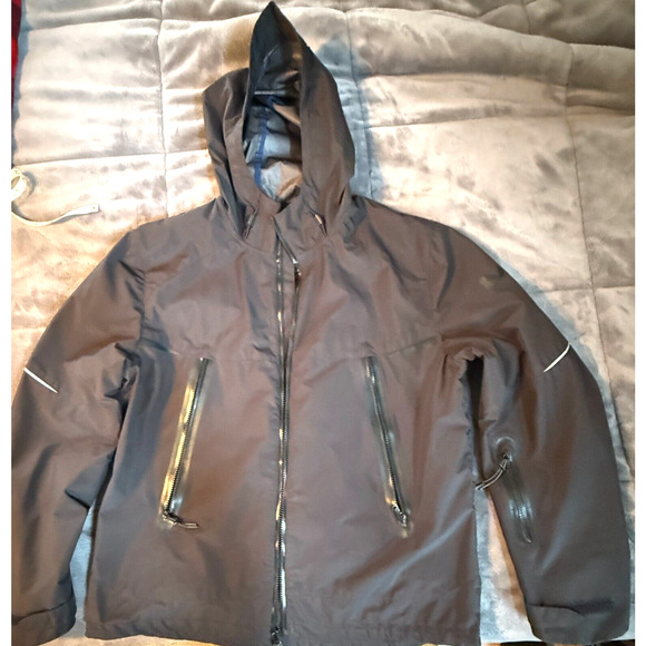 Michael Kors Reflective Sport Coat with Hood in Charcoal Size Large Mens Jacket - Picture 1 of 11